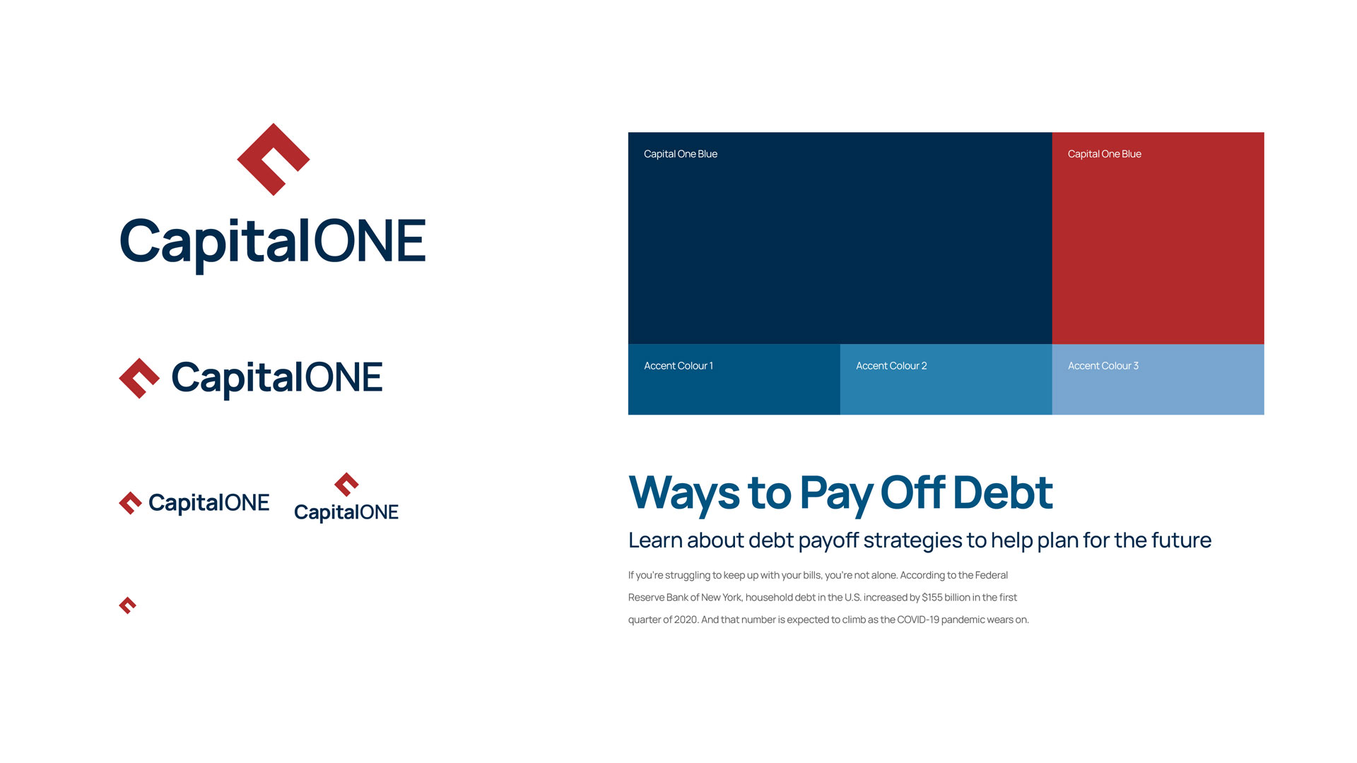 Capital One Logo Guidelines with Sizes Colour and Typography